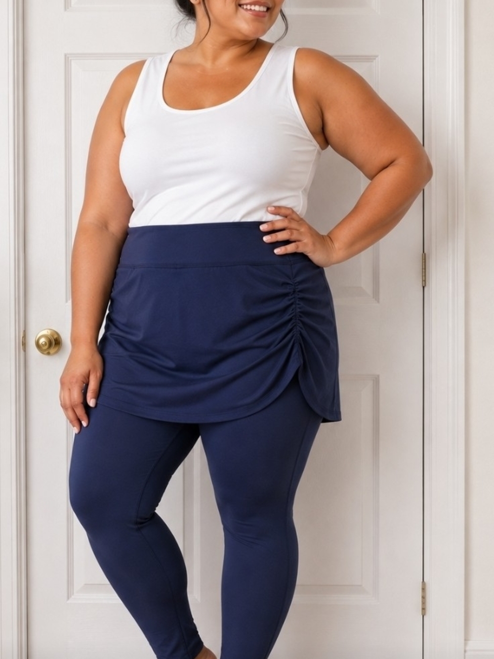 Woweny Navy Skirted Leggings Activewear Pants – New With Tags 1X